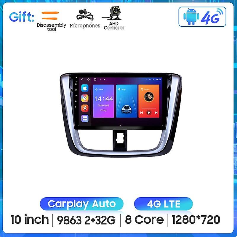 Wireless Carplay Android Auto Radio For Toyota Vios Yaris 2016-2017 4g Car Multimedia Player Navigation Gps No 2din10 Inch
