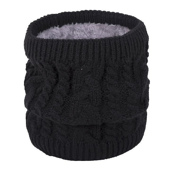 Black Warm Scarf In Winterall-match Knitted Scarf For Couplespure Color Plus Velvet Scarf X4079