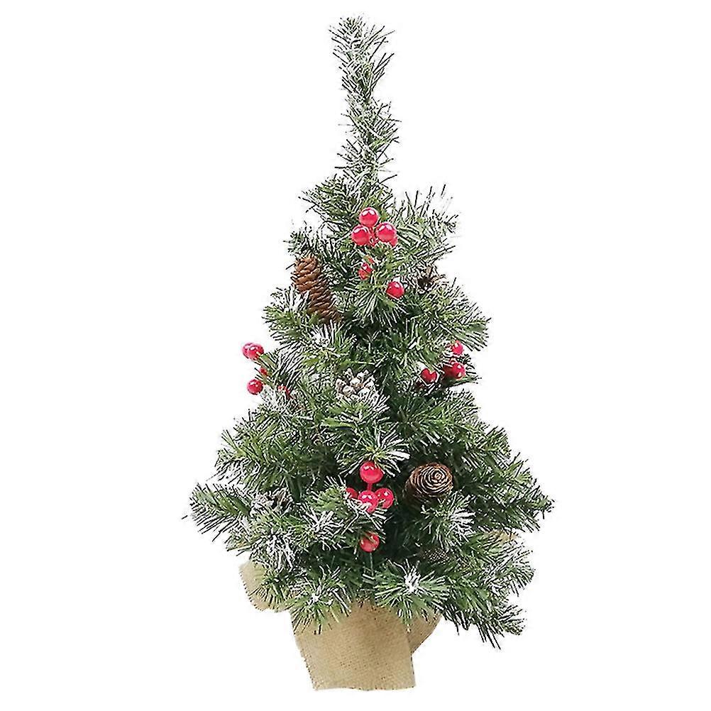 Nativity Ornaments Burlap Base Xmas Tree Artificial Pine Trees Xmas Table Ornament Mini Xmas Pine