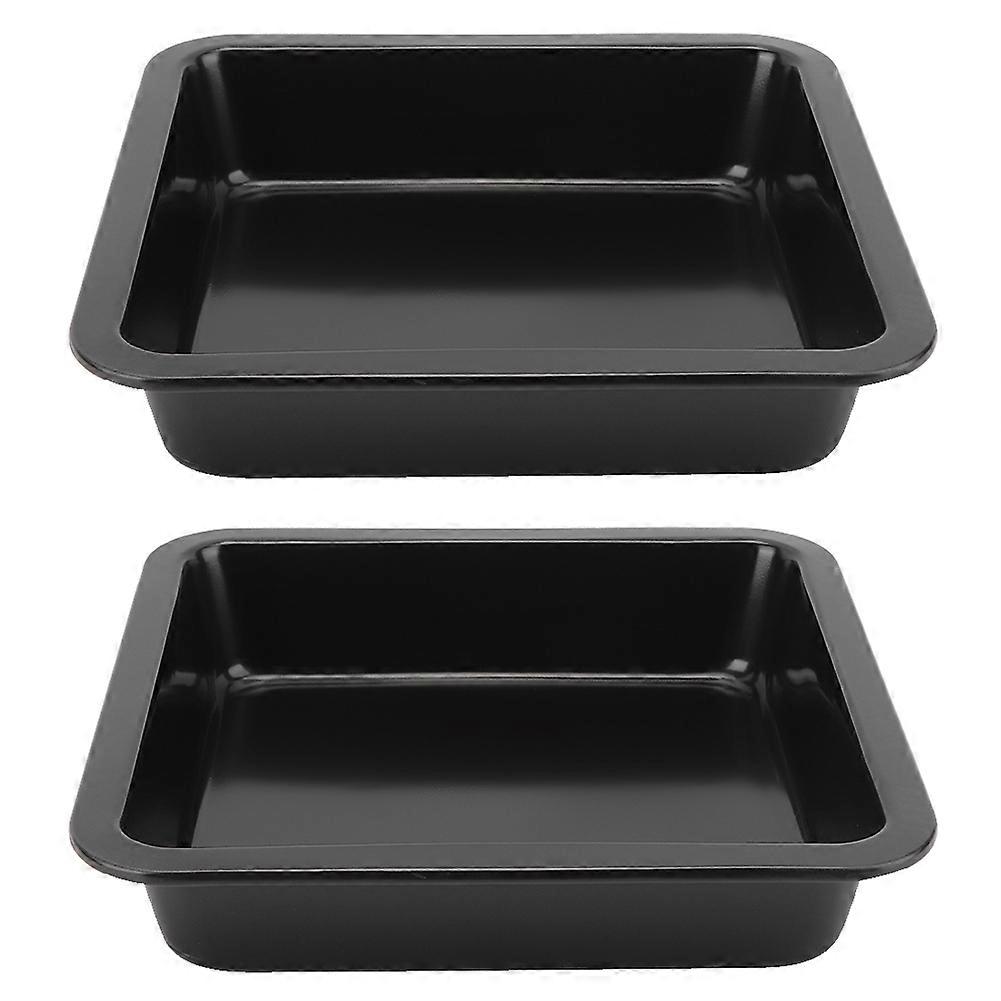 2Pcs Cake Pizza Mold Tray Bakeware Kitchen Baking Tools(Black )