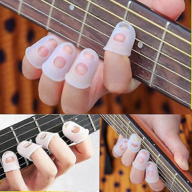 100 st silikonfingerskydd för gitarr, fingertoppsskydd för gitarr