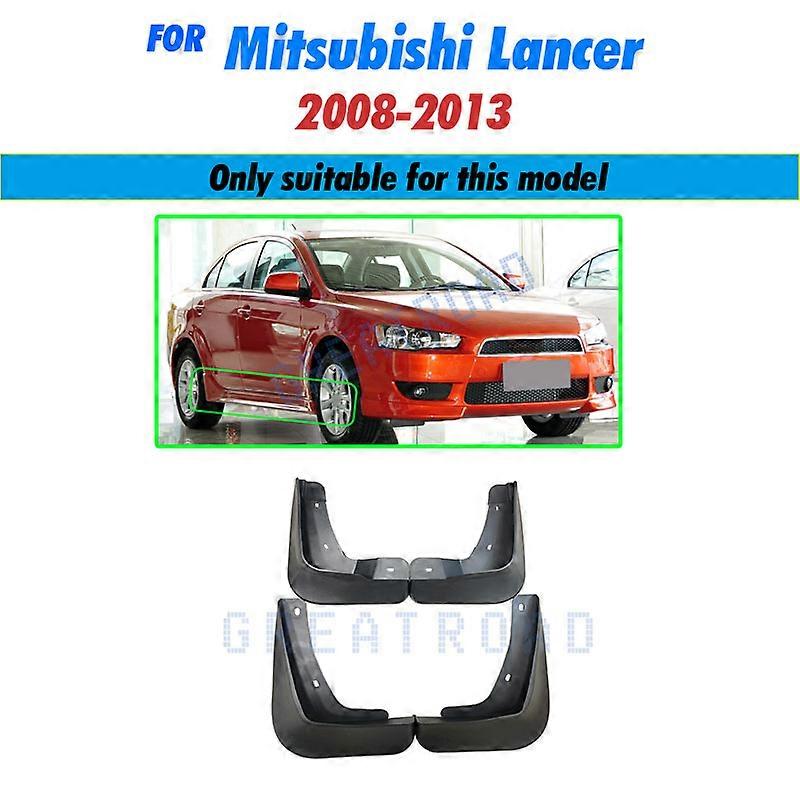 4Pcs Car Front Fender Flares Rear Splash Guards Mud Flaps Mudguards for Mitsubishi Lancer EX 2008 2009 2010 2011 2012 2013