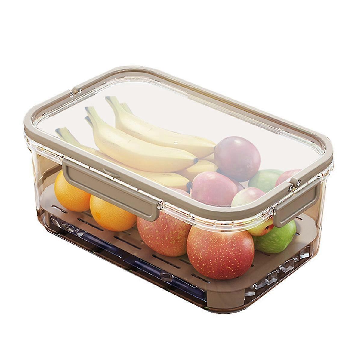Portable Refrigerator Fresh-Keeping Box,Large-Capacity Portable Crisper with Handle,Fruit Storage Containers for FridgeC
