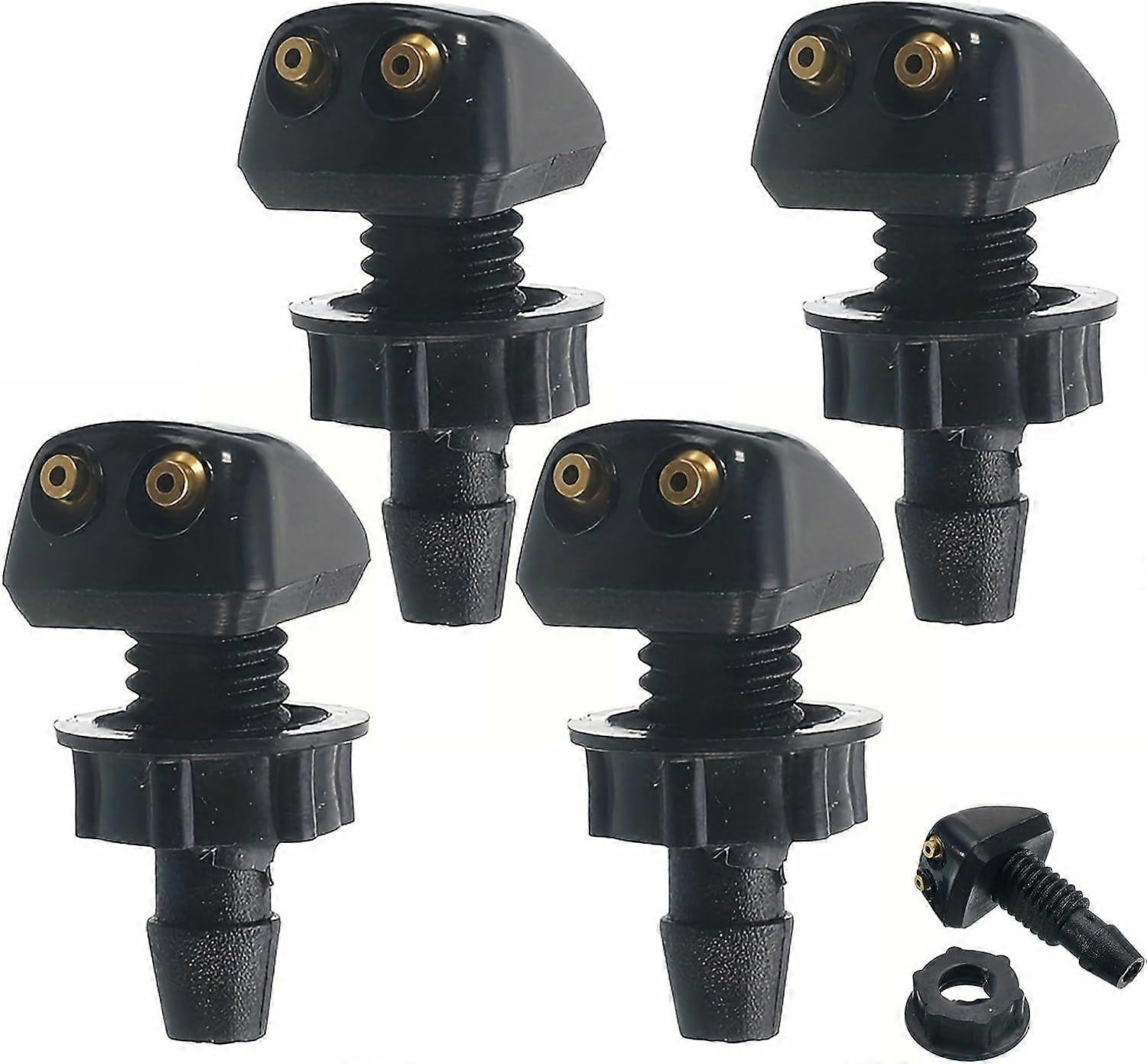 4PCS Universal Windshield Wash Nozzle - Windshield Washer Pump - Plastic Tip Compatible with Most Car Models