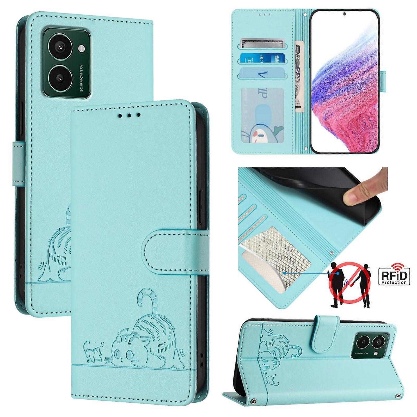 Cat Rat Pattern RFID PU Case For HMD Pulse Pro
