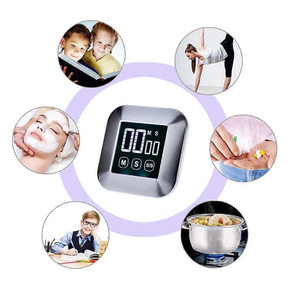 LCD Digital Touch Screen Kitchen Timer Practical Cooking Timer Countdown Count UP Alarm Clock