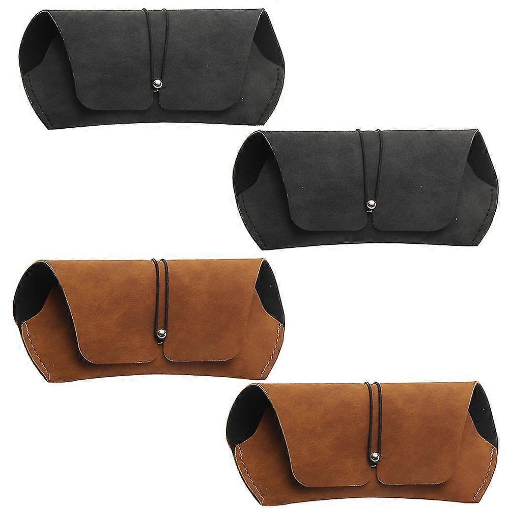 4 Pack Glasses Case, Soft Portable PU Leather Sunglass Case Bag