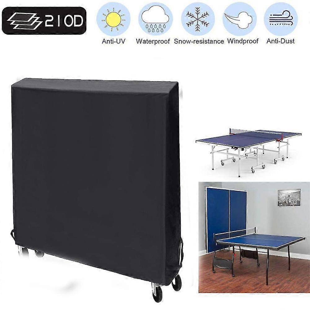 Housse De Table De Ping-Pong Extérieure - 165x70x185 Cm - Imperméable, Anti-UV Et Anti-Vent - Protection Maximale