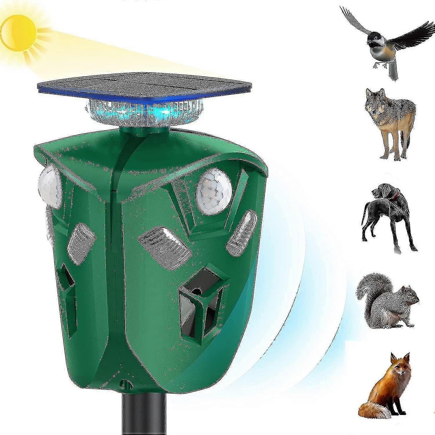 Usb Ultrasonic Cat Repeller, Ip65 impermeabile Solar Ultrasonic Cat Repeller con paletto di terra
