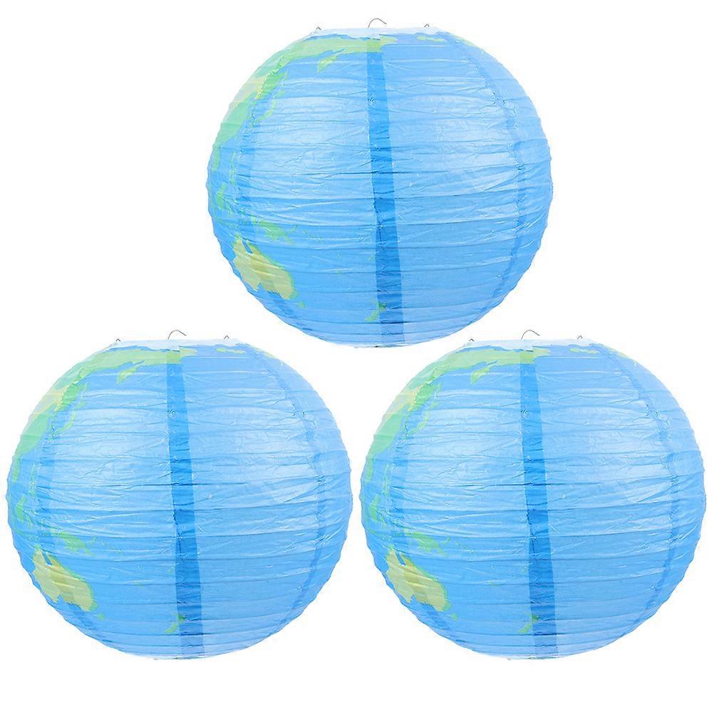 3pcs Earth Shaped Paper Lanterns Large Paper Lantern DIY Globe Paper Lantern Party Decor