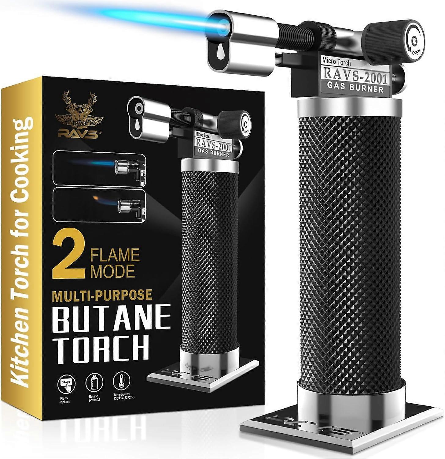 Butane Torch Lighter, Dual Flame Mode Kitchen Torch Cooking Torch, Refillable Butane, Adjustable Flame Blowing Torch, Mini Torch, Welding Torch, Men's