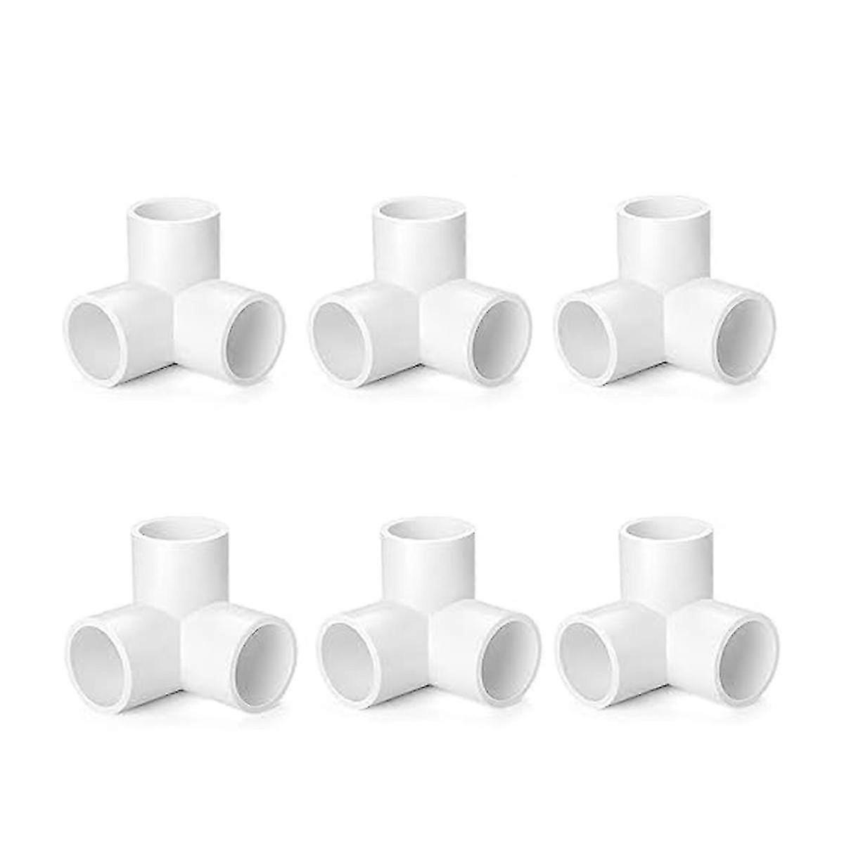 Pvc Pipe Elbow 1 Inch 3 Way, Diy Pvc Tee Elbow Fittings For Pvc Pipe Connections,6pcs