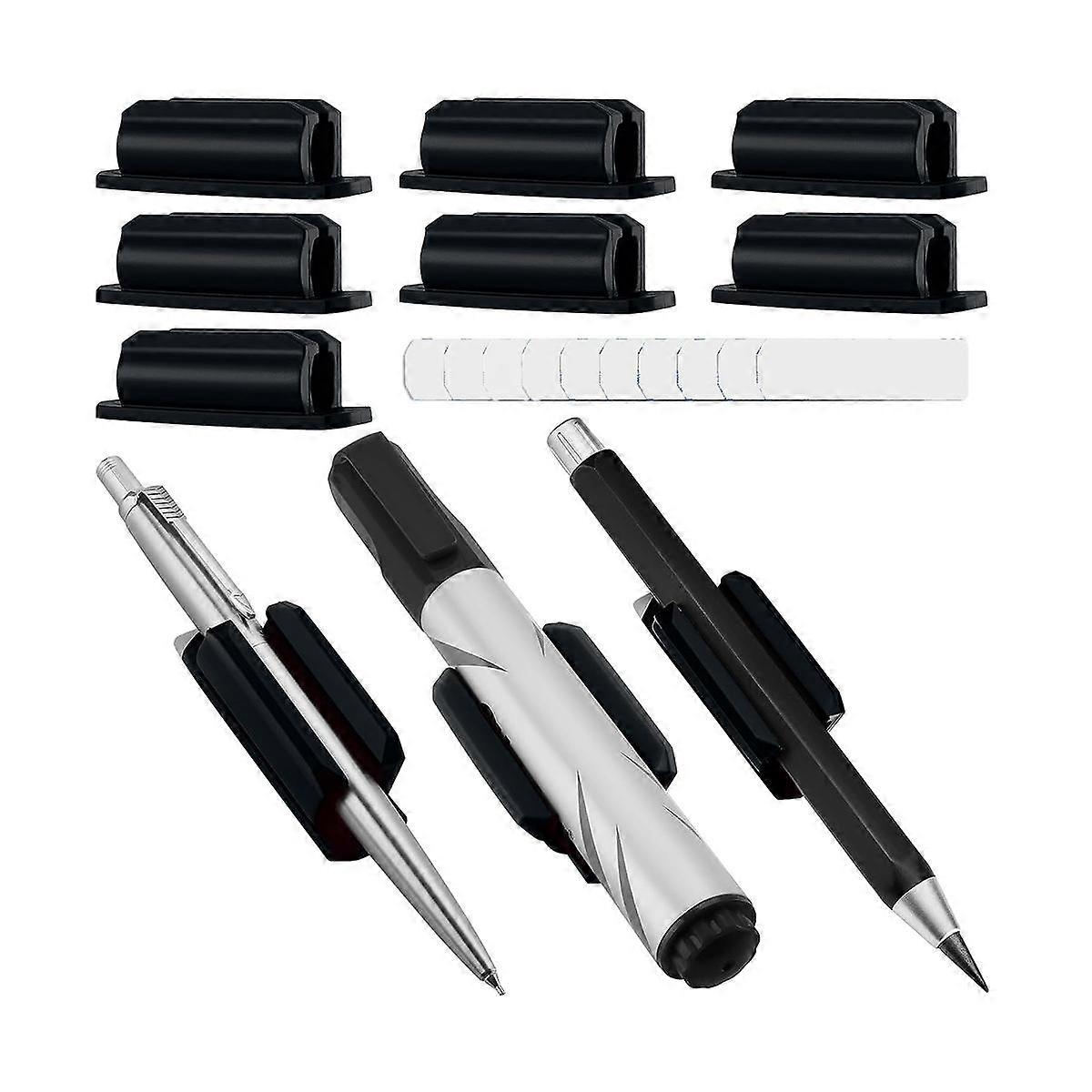 Pen Holder Set of 10 Adhesive Silicone Pen Holder for Desk and Other Surfaces with 10 Extra Paste P