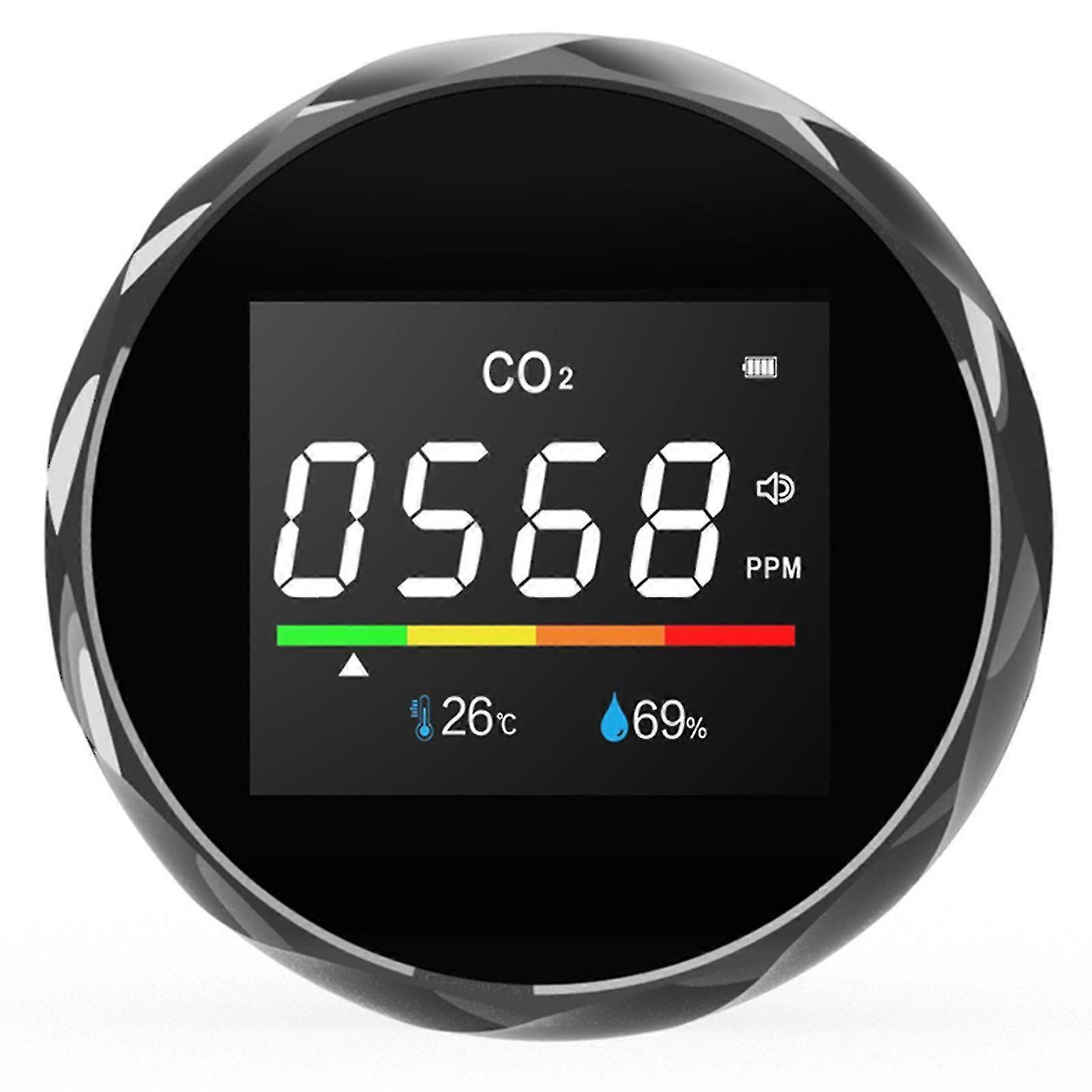 Black 3 In 1 3 In 1 Carbon Dioxide Meter Temperature/humidity Air Quality Monitor Digital Co2 Detector Air Analyzer Accurate Tester Kit For Home Offic