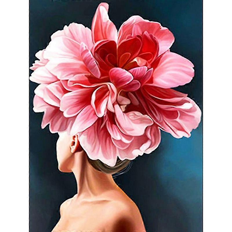 Diy Diamond Dots Painting Portrait Woman Flower Diamond Embroidery Mosaic Full Drill Rhinestone Custom Size