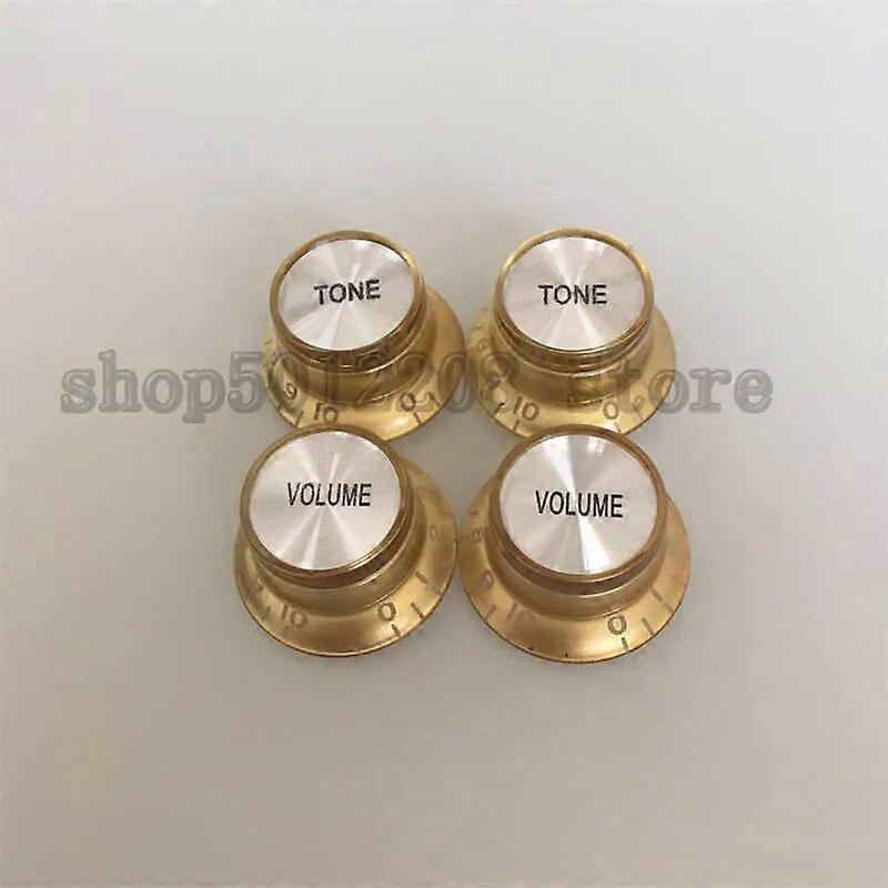 Guitar Volume&Tone Button Cap Gold/Black Control Speed Knobs For LP SG Electric guitars 4 pcs/set
