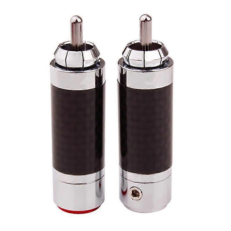 RCA Socket Speaker Conector Male Jack Audio Amplifier DIY RCA Carbon Fibre Copper Rhodium Plated Speaker Adapter Red White
