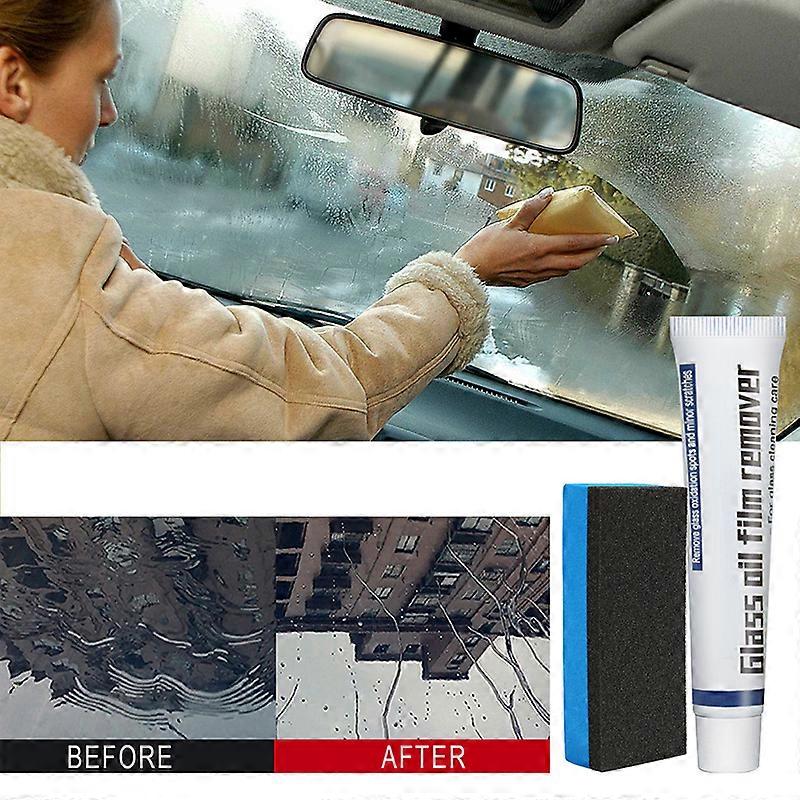 Car Glass Wax Cream Anti-Fog Water-Repellent Degreasing Polishing Agent Cleaner for Bathroom Window Glass Windshield 20g