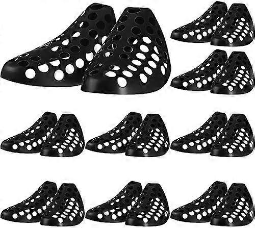 10 Pairs Large Plastic Shoe Trees for Sneakers Aerated Shoe Trees Stretcher for Shoes and Boots, Black