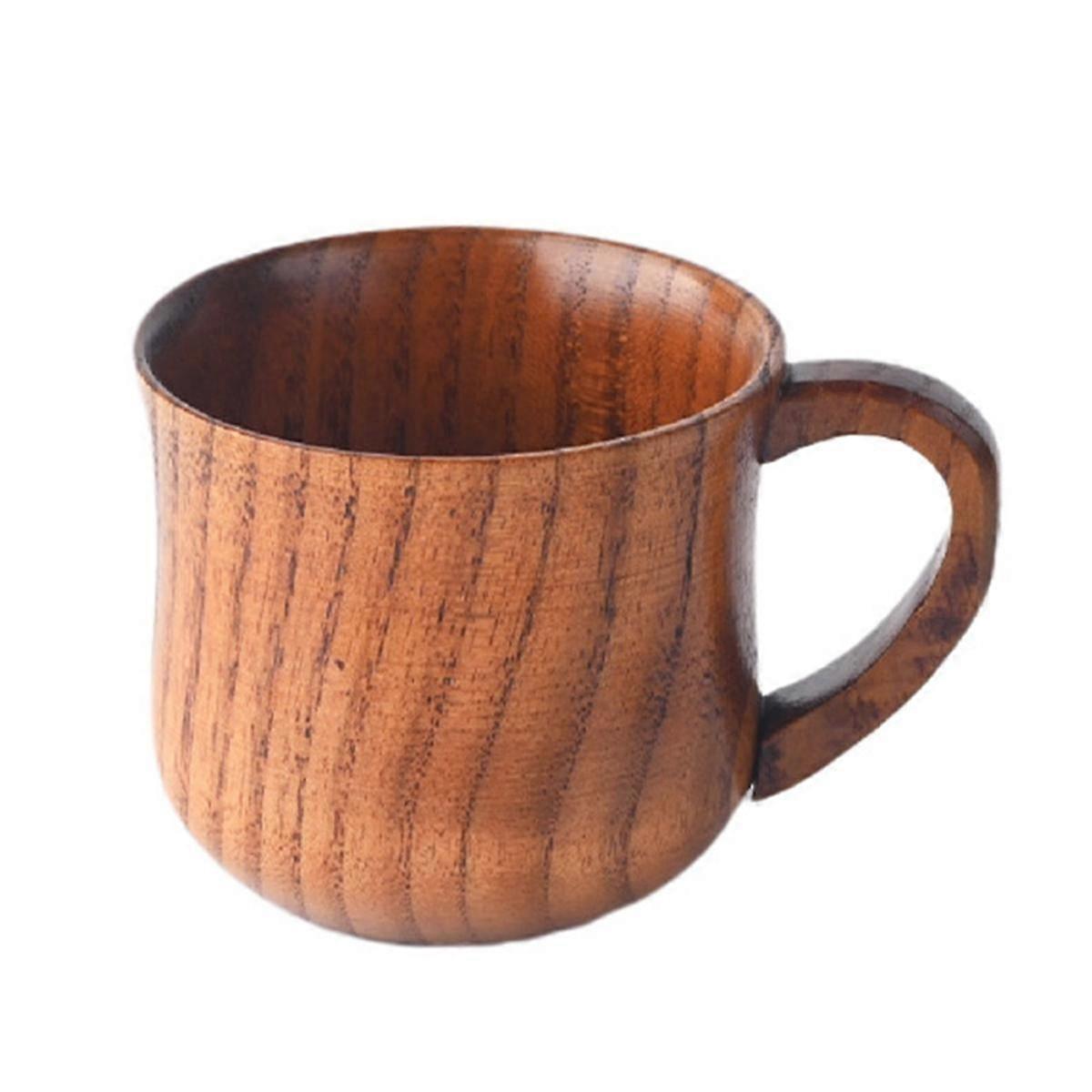 2PCS Wooden Cup Solid Wood Cup with Handle Sour Jujube Solid Wood Water Tea Cup Trumpet Cup for Kit
