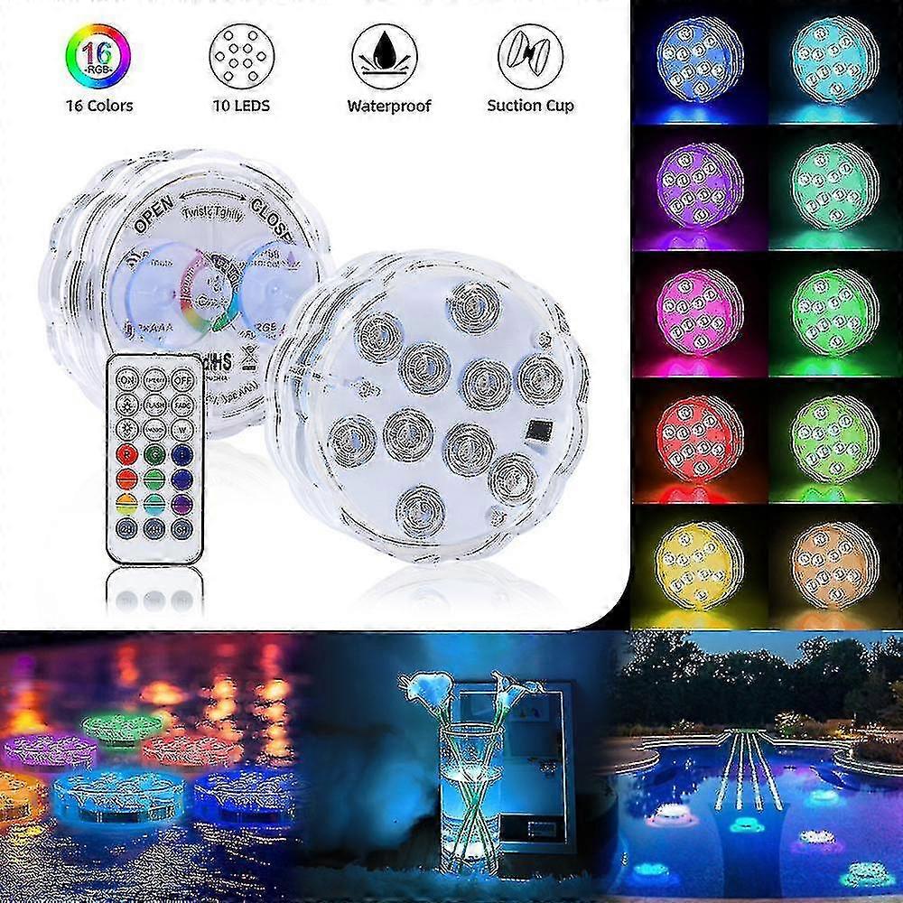 Rechargeable Led Submersible Led Light With Remote Control Wrgb Decora