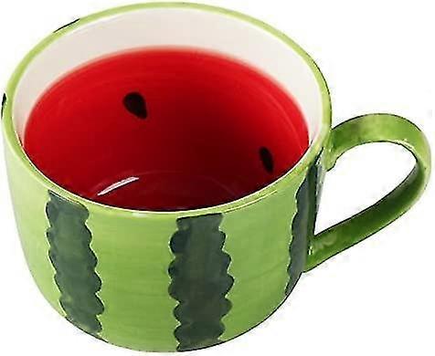 Ceramics Fruit Shape Large Capacity Coffe Mug Teacup Oatmeal Cup - Watermelon / Lemon