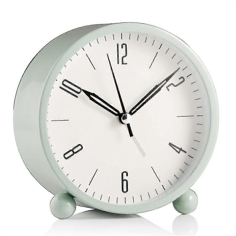 Round Alarm Clock Non Ticking, Battery Operated And Light Function