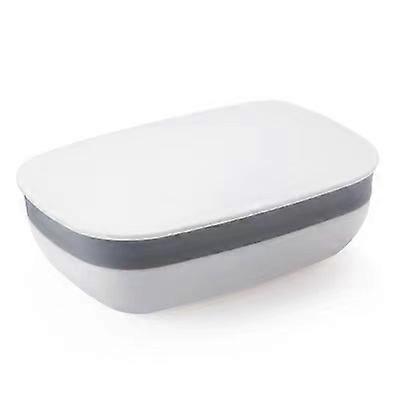 2Pcs Plastic Bathroom Soap Dish Soap Box (White)