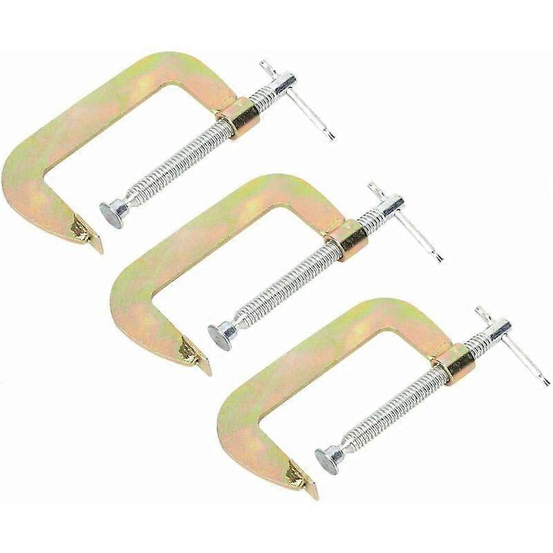 3 Pieces C Clamp G Clamp Heavy Duty Set Woodworking Clamp Welding Hand Grip Holder Carpenter Tool(3 inch)