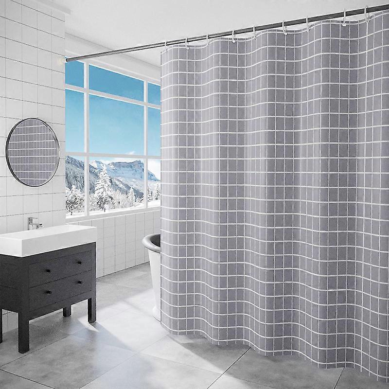 Cortina de chuveiro de tecido com Grommets e ganchos - 72 x 72 polegadas