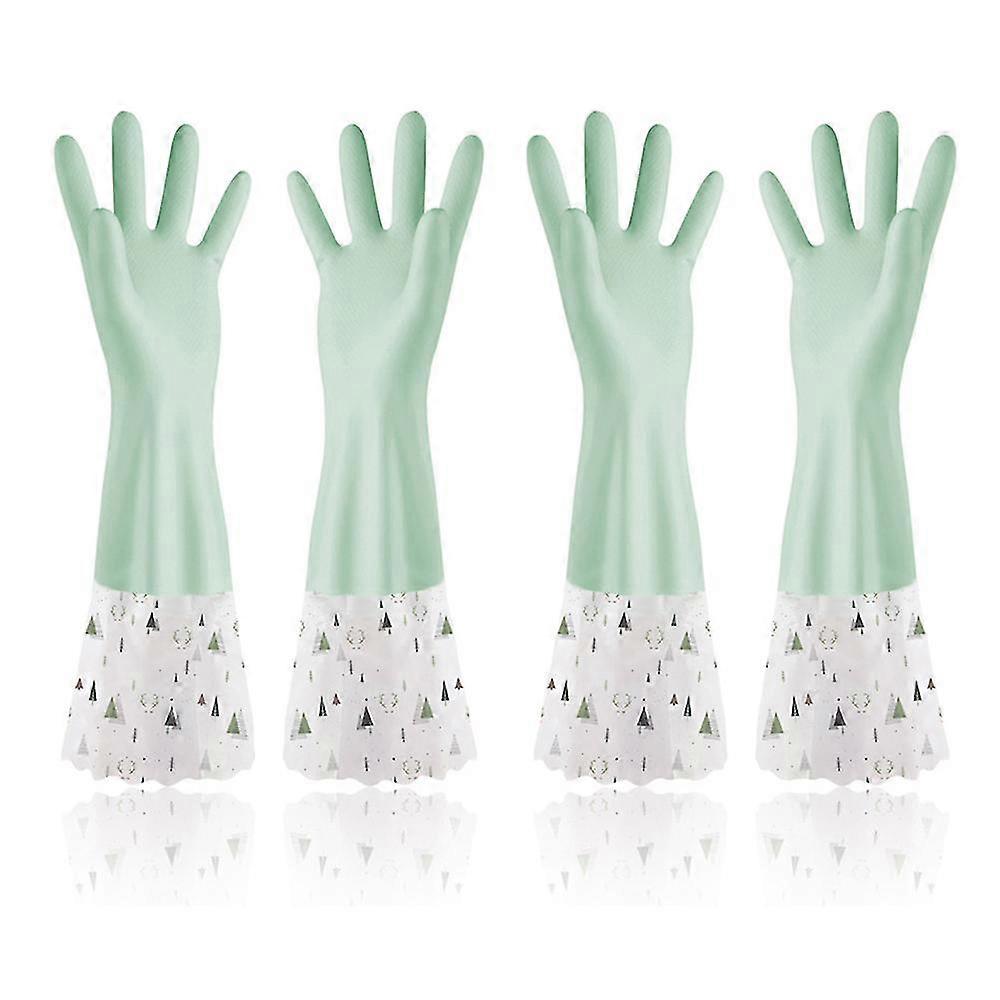 2 par Oljesikre Oppvaskhansker, langermede rengjøringshansker, anti-dropping