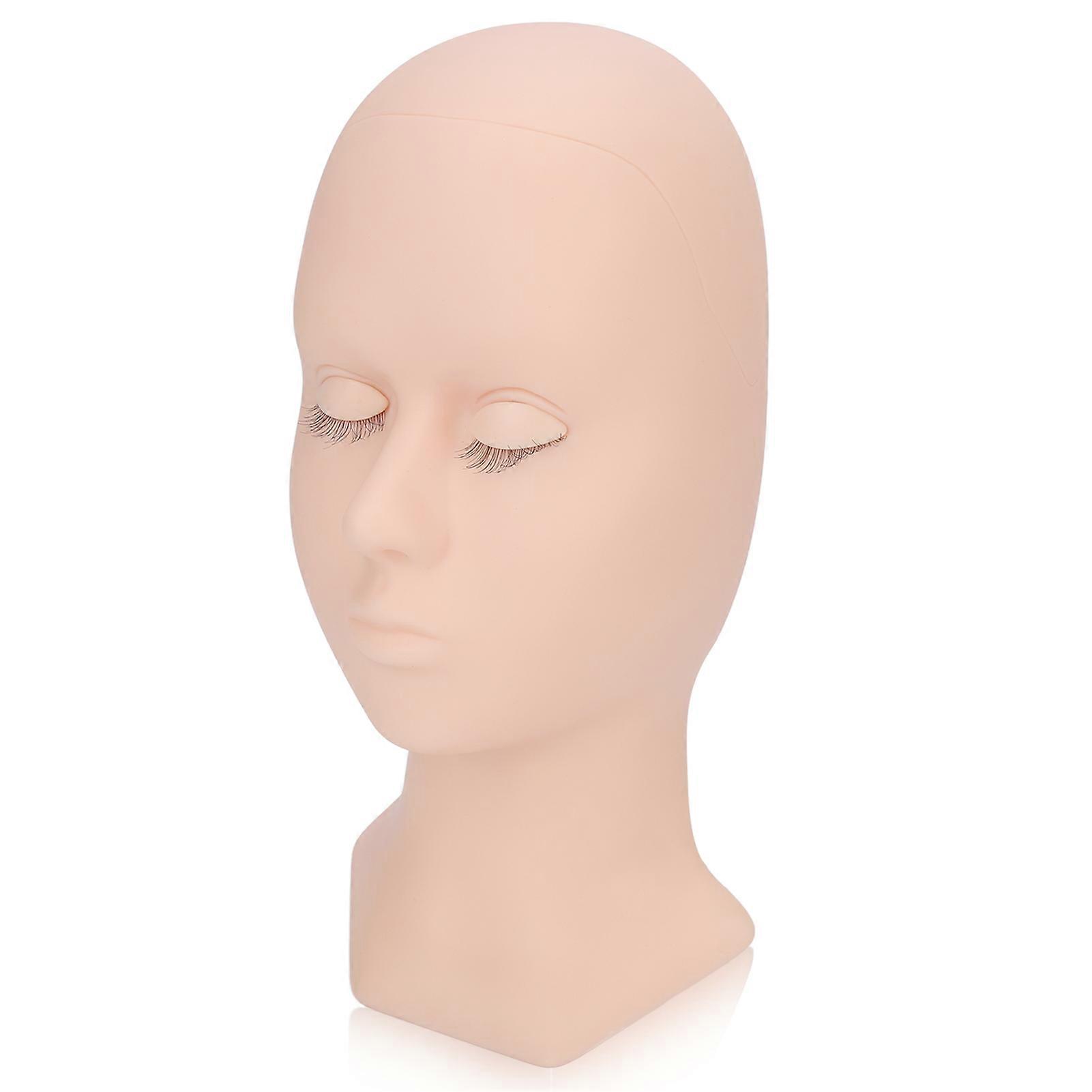Eyelash Extension Mannequin Head Removable Eyelids High Simulation Silicone Lash Training Practice Head Pink