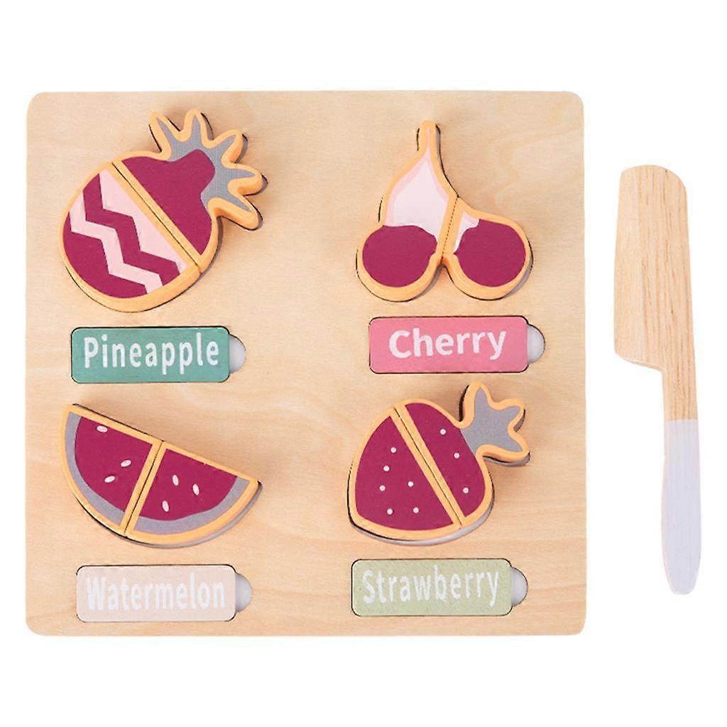 Puzzle Board Toys Fruit Vegetable Colourful Development for 2-4 Years Old E