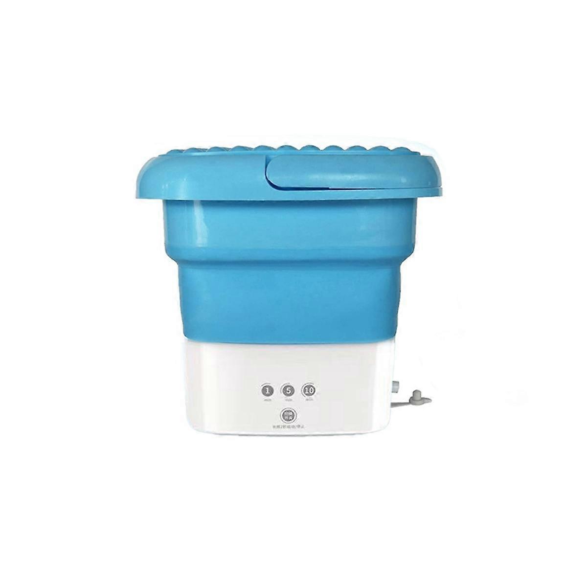 Blue Washing Machine, Mini Folding Washing Machine Combo with Small Collapsible Drain Basket UK Plu