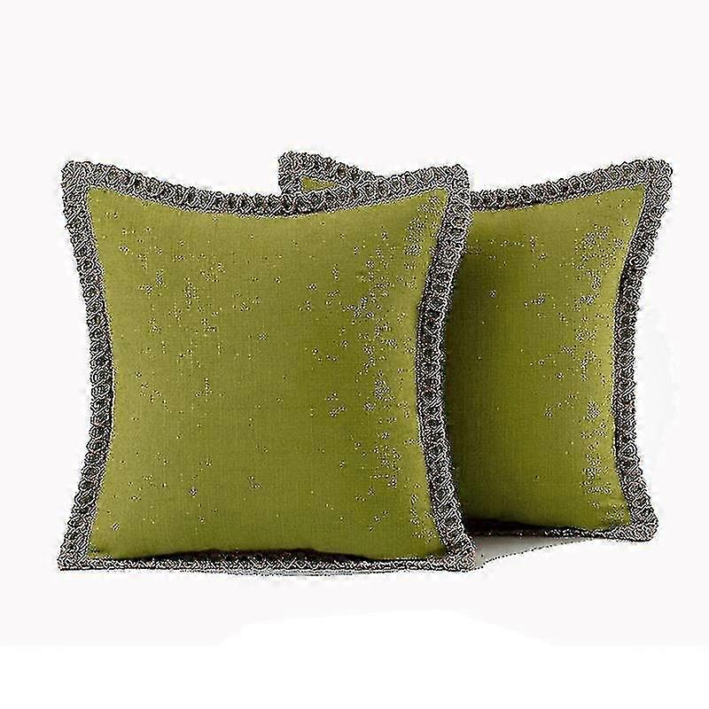 Set Of 2 Pillow Covers Rustic Linen Decorative Square Throw Pillow Covers
