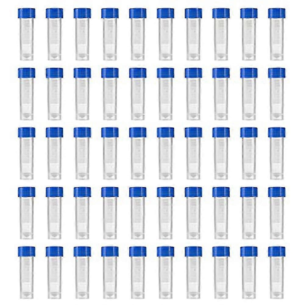 200pcs 5ml Plastic Graduated Vial Storage Container Test Tubes With Screw Caps