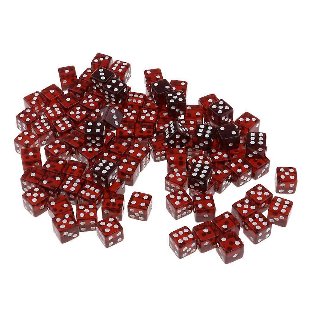 100pcs Translucent Colors Dice Die d6 for RPG Roleplay Toy Orange