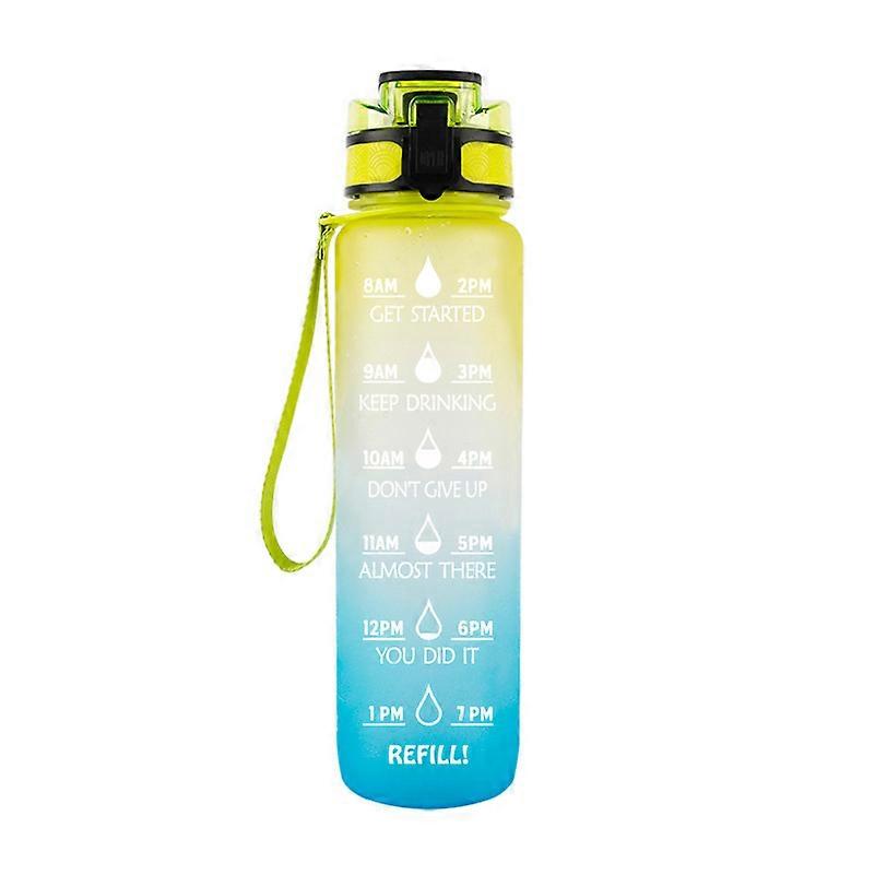 Large Water Bottle With Motivational Time Markerremovable Strainer