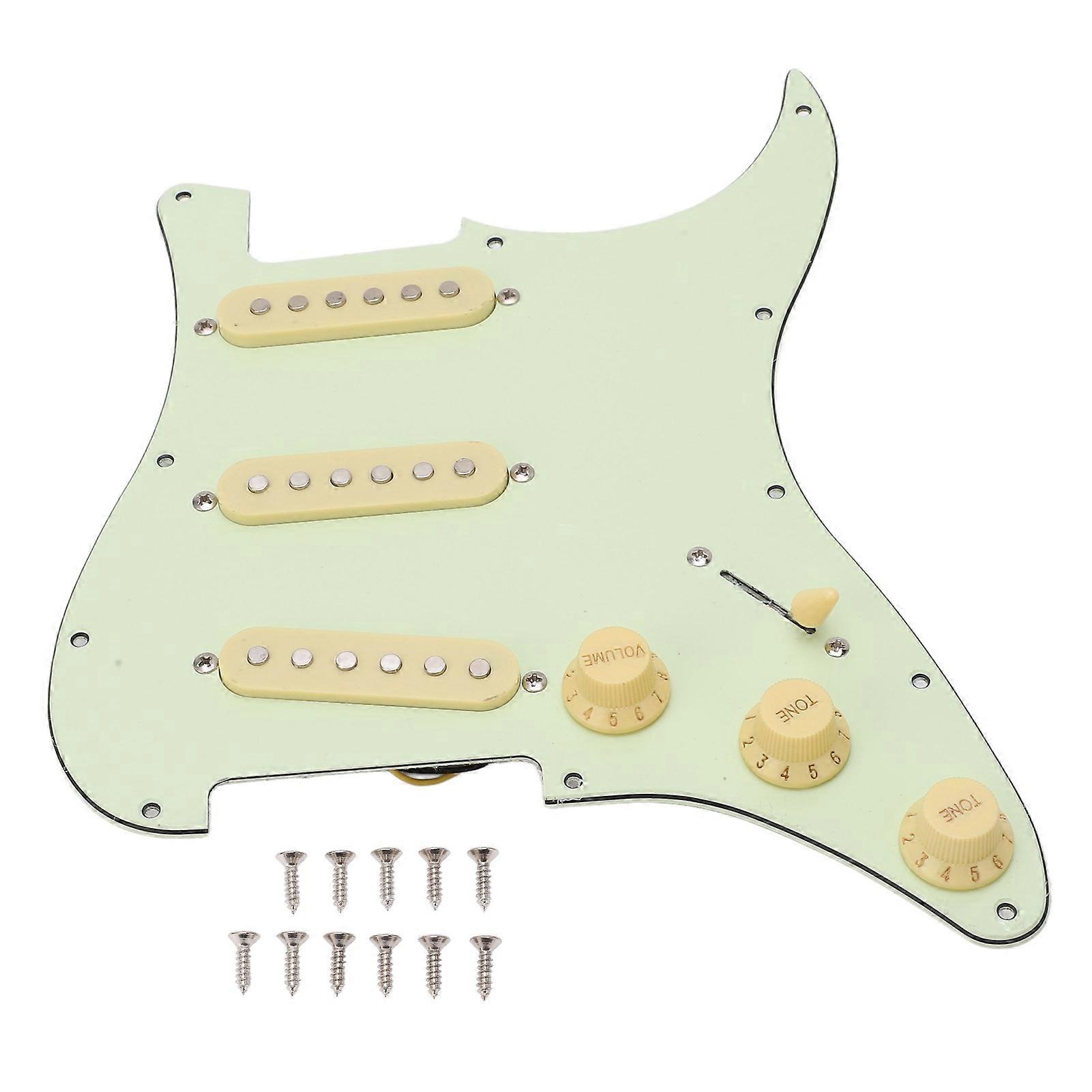 SSS Elgitarr Plektrumskydd Vintage Grön Komplett Kretspanel Elgitarr Scratch Plate