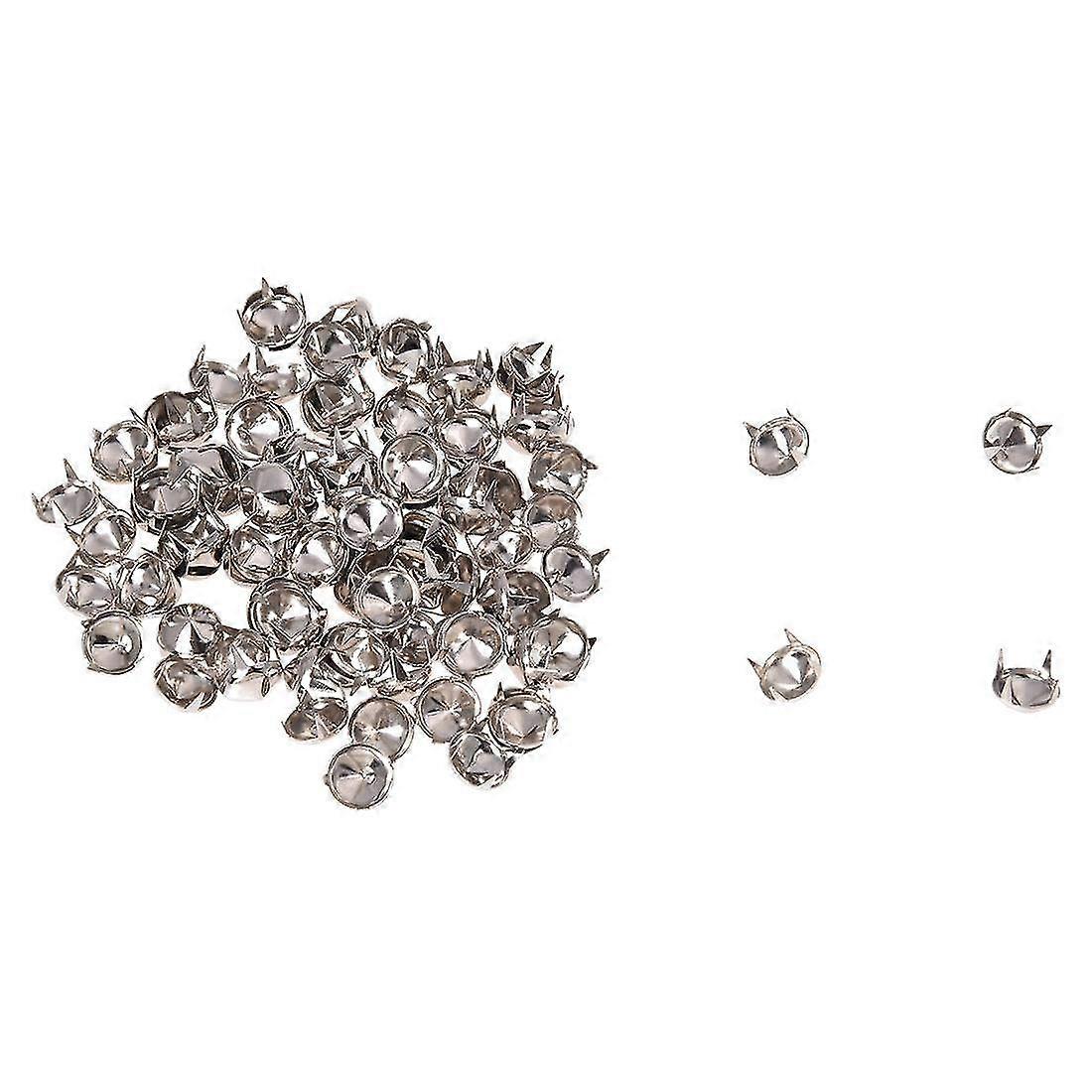 100 Silver Copper Round Cone Rivet Studs Spots Diy Rock Punk 8mm