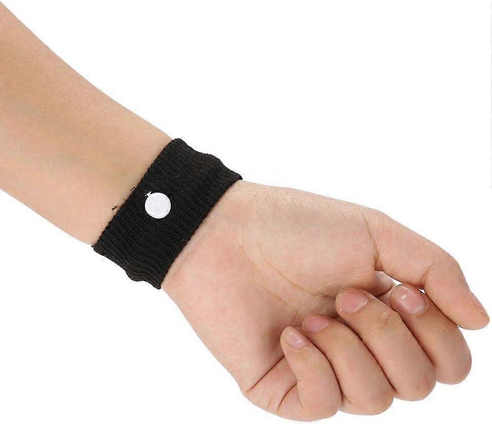 Sickness Bracelets, 1 Pair Black Travel Sickness Bracelets Sickness Bracelets for Sea, Car and Motion Sickness