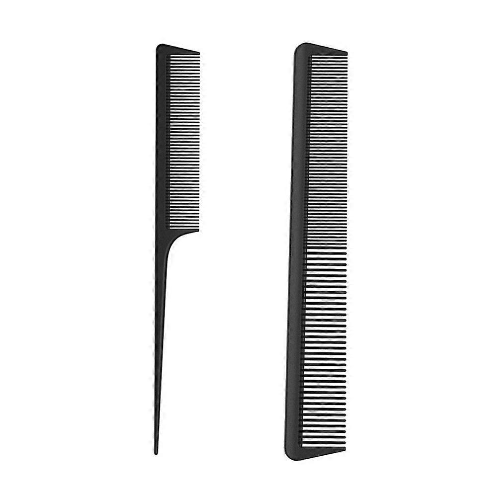 2-Pack مشط حلاق للشعر الناعم والعريض - مشط قص من ألياف الكربون الأسود ، مشط تصفيف الشعر ، مشط تصفيف الشعر