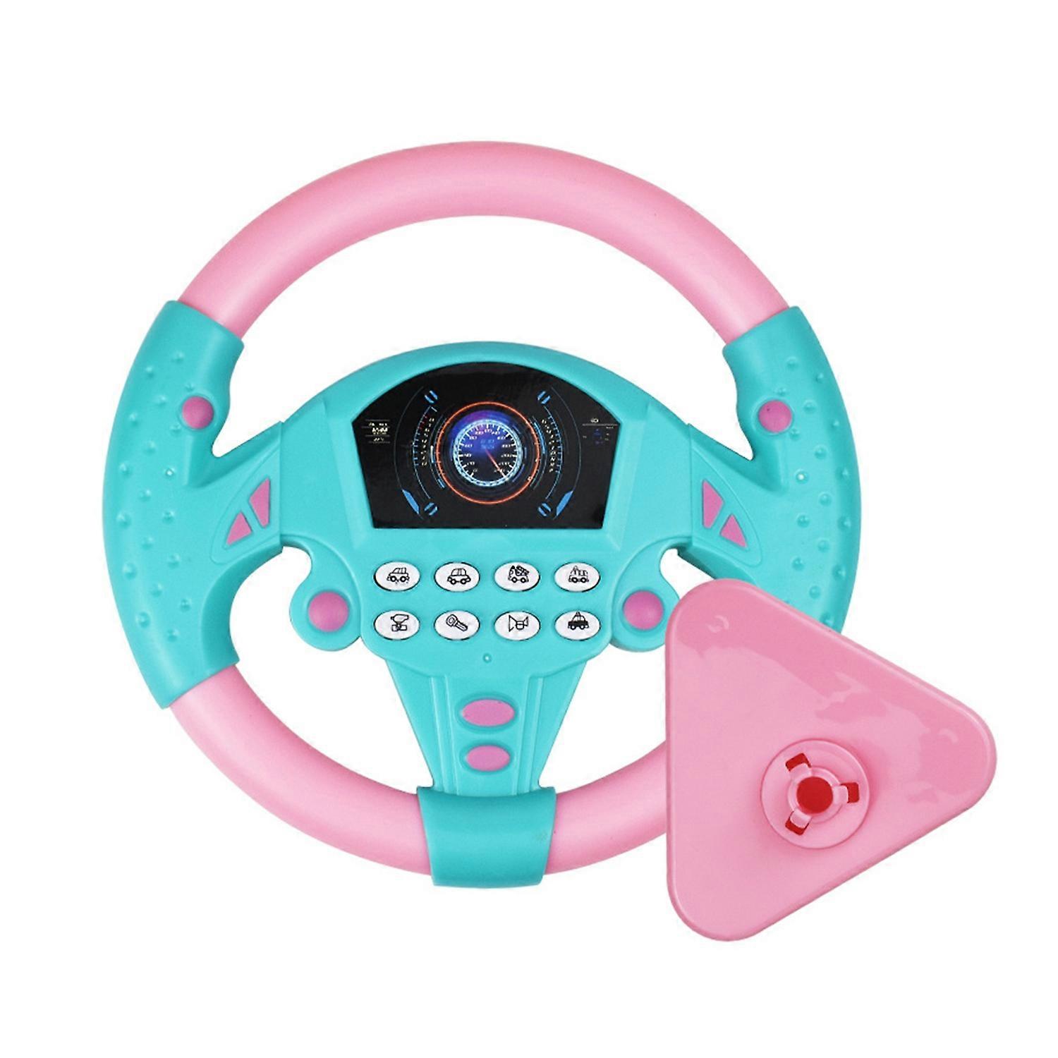 Kids Steering Wheel Toy with Suction Cup Music 360 Degrees Rotatable Toddlers Car Driving Simulation