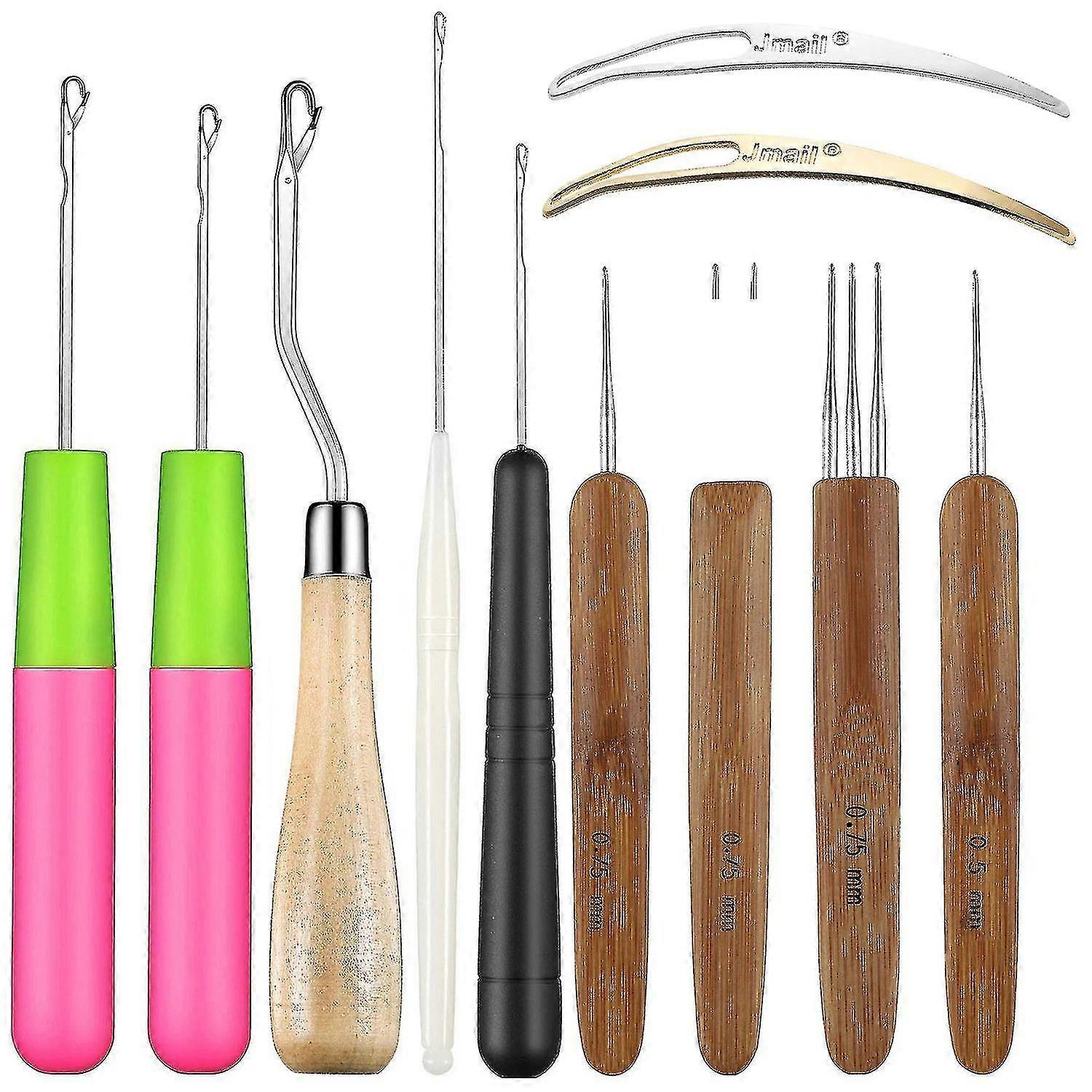 Set de instrumente de țesut păr și dreadlocks din 11 bucăți