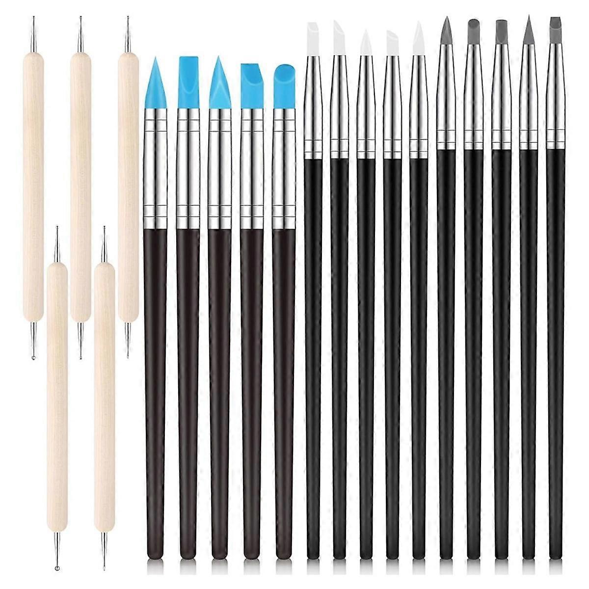 20 Pcs Silicone Clay Sculpting Tool Clay Shaping Modeling Tools Polymer Clay Accessories for Pottery Clay DIY