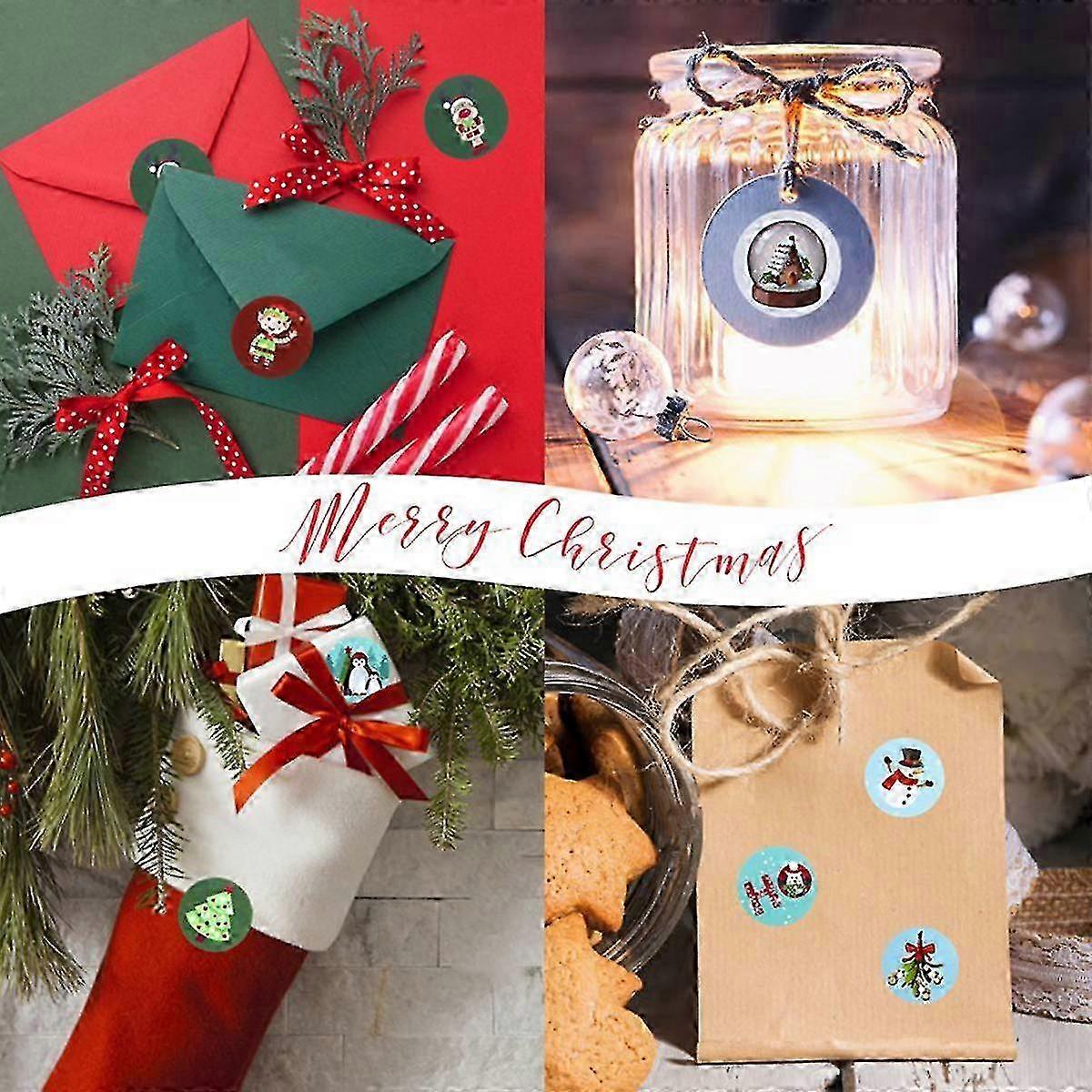 500 قطع عيد ميلاد سعيد شجرة سانتا كلوز ملصقات عيد ميلاد سعيد ديكور للمنزل عيد الميلاد هدية ختم ملصقات نافيداد جديد نعم