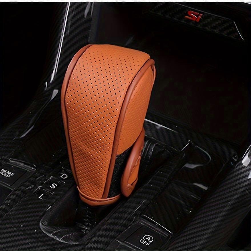 Car Shift Knobs Cover PU Leather Shift Lever Gear Handle Cover, Car Decoration Accessories Scratch Prevention Protector