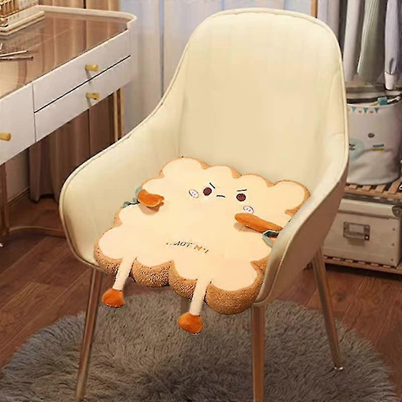 Toast Bread Pillow Cushion With Aggrieved Emoji, Kawaii Plush Toy Funny Food Plush Cushion
