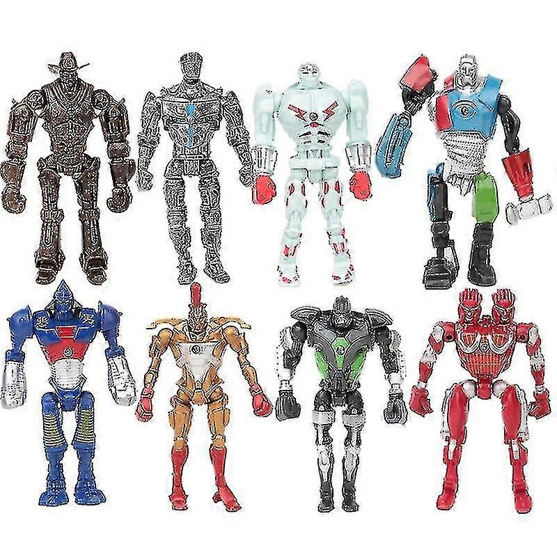 8pcs 13cm Movie Real Steel Zeus Atomic Midas Adam Invader Robot Noisy Boy Action Figure Figure Toy Gift Z