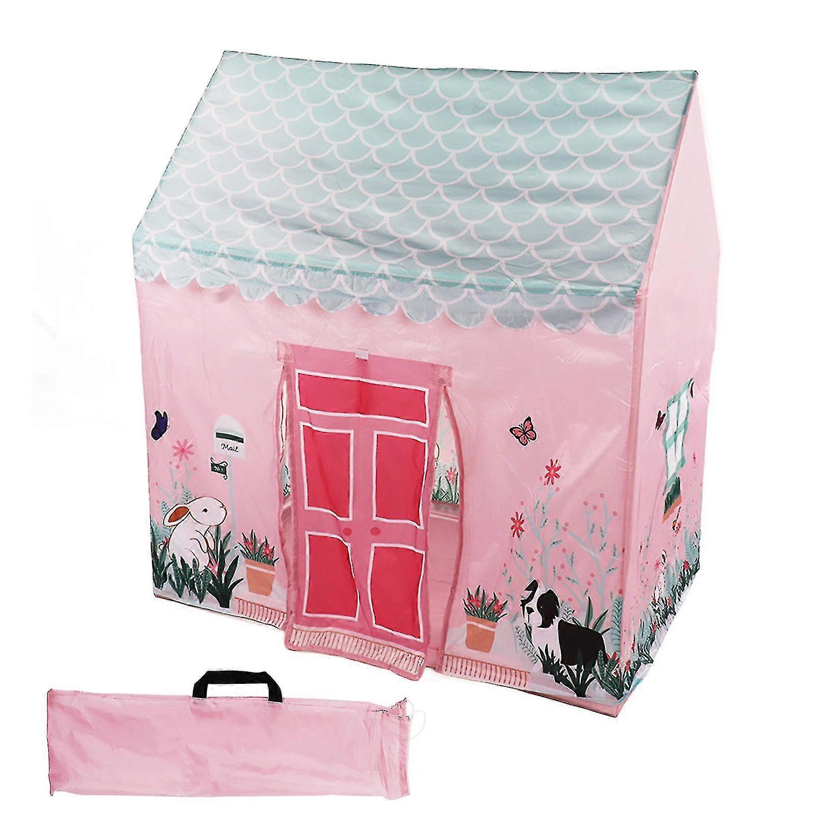 Cartoon Print Kids Play Tent with Waterproof Design - Large Space, Ventilated, Roll Up Door